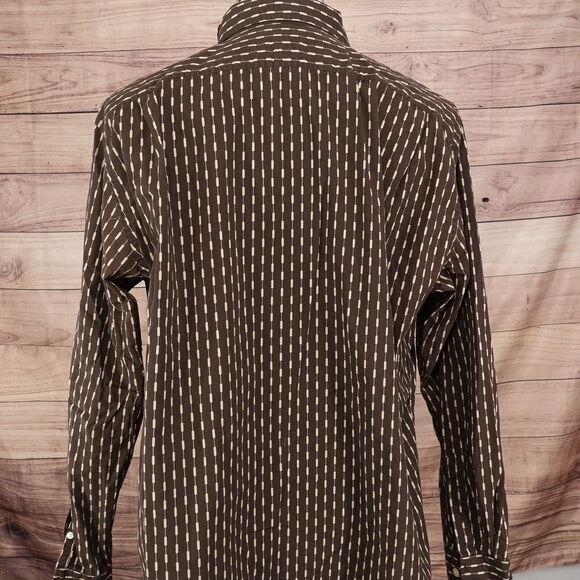 GAP CLASSIC FIT BROWN LONG SLEEVE BUTTON DOWN SHIRT MENS XL - Picture 4 of 7
